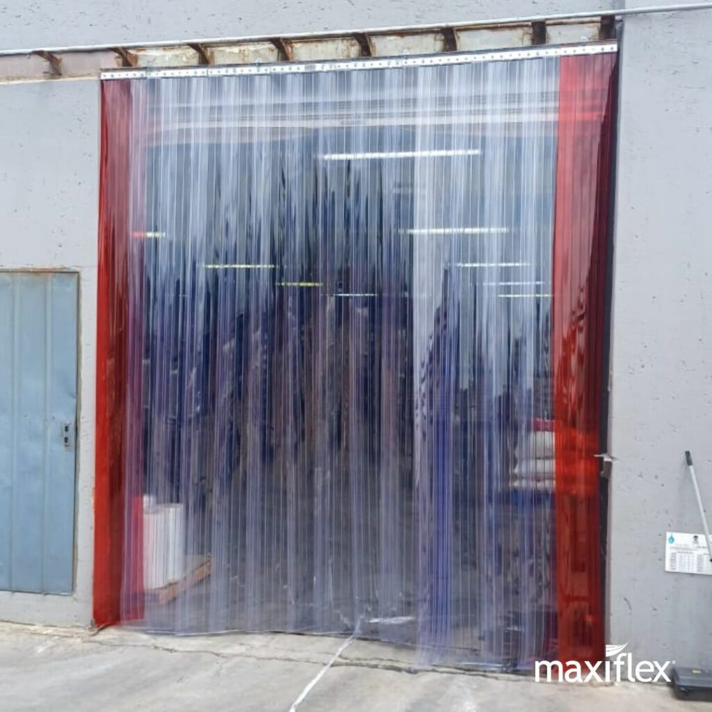 Large doorway with strip curtains