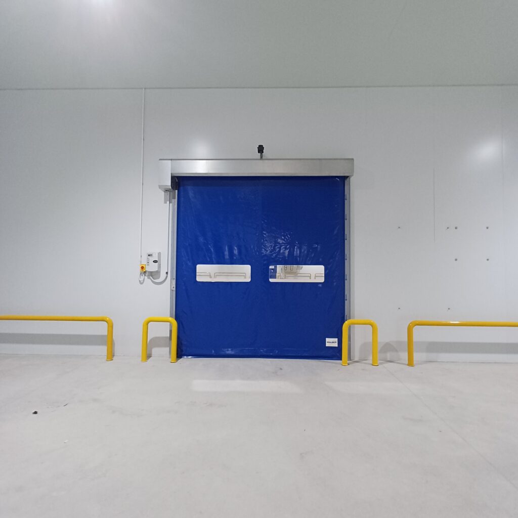 High speed door with windows